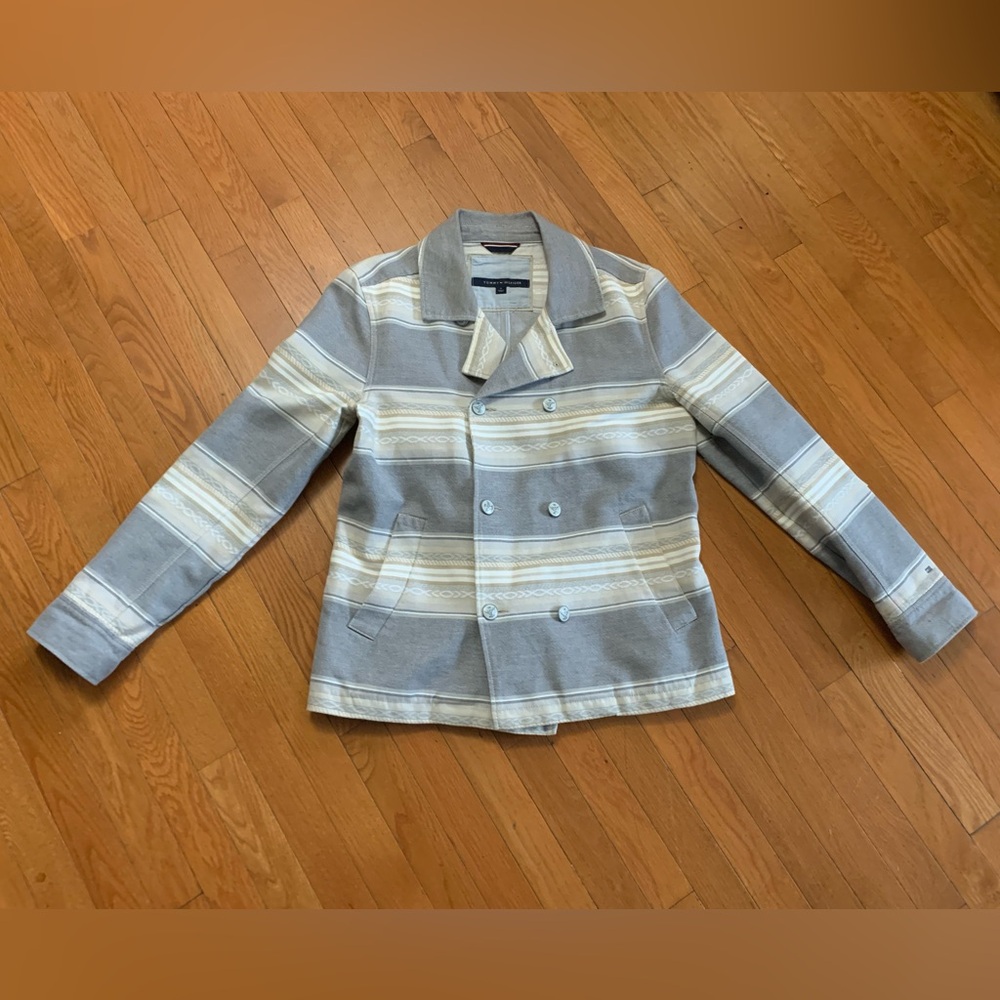 Tommy Hilfiger Women’s double breasted striped jacket size Medium